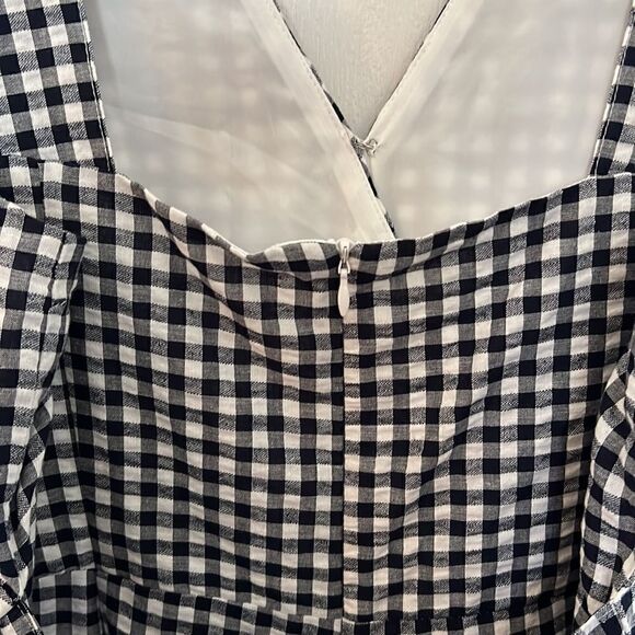 Banana republic women’s petite large black & white checked Wide leg Romper NWT - Picture 10 of 14